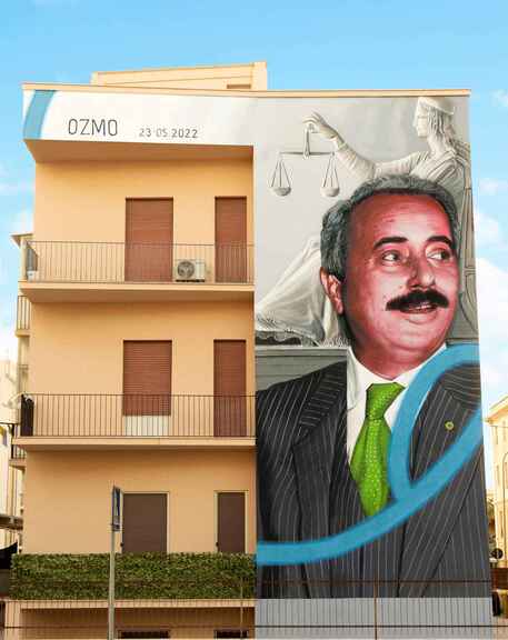 Un murales dedicato a Falcone a Trapani