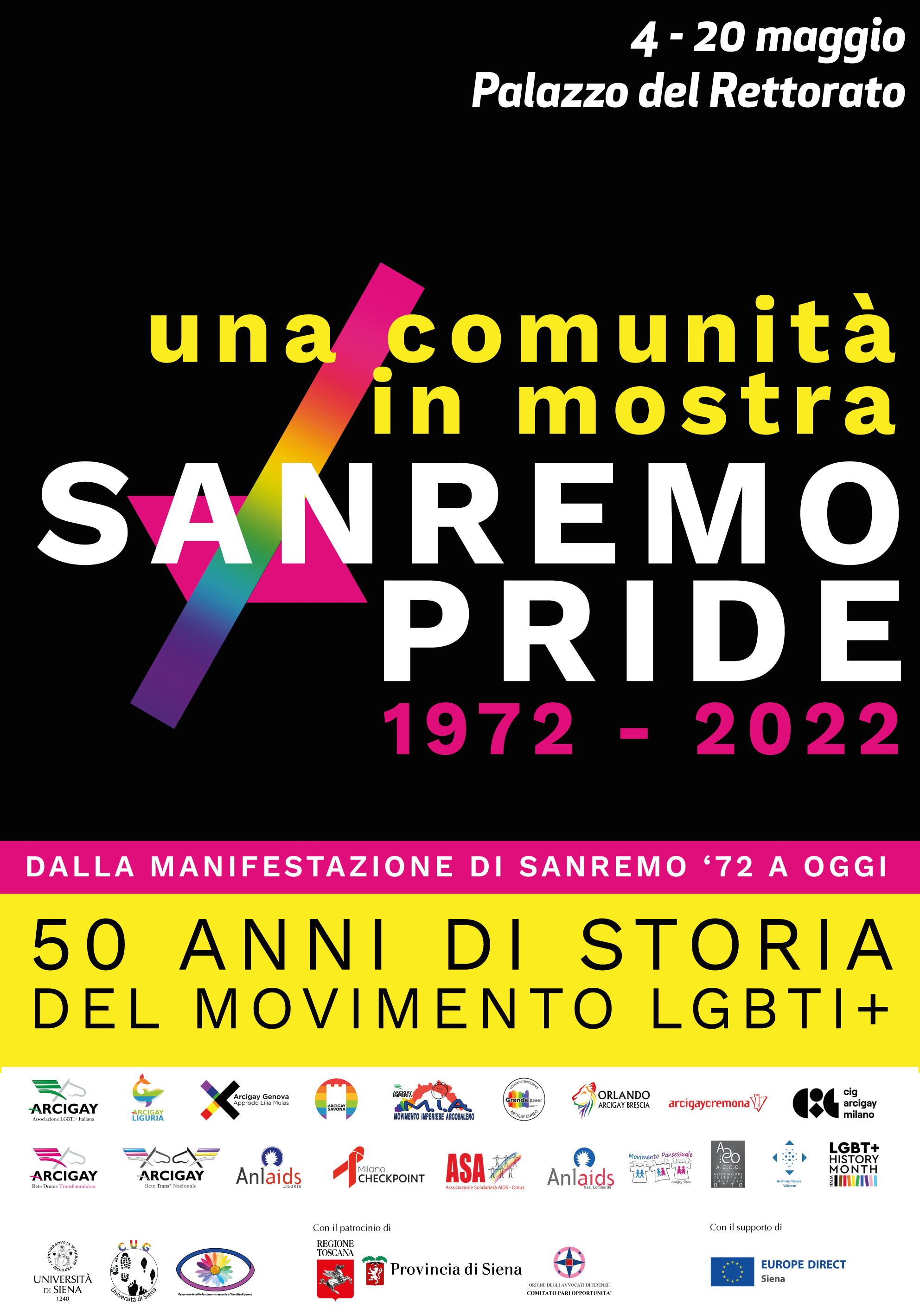 La storia del movimento LGBTI+ italiano raccontata in una mostra a Siena