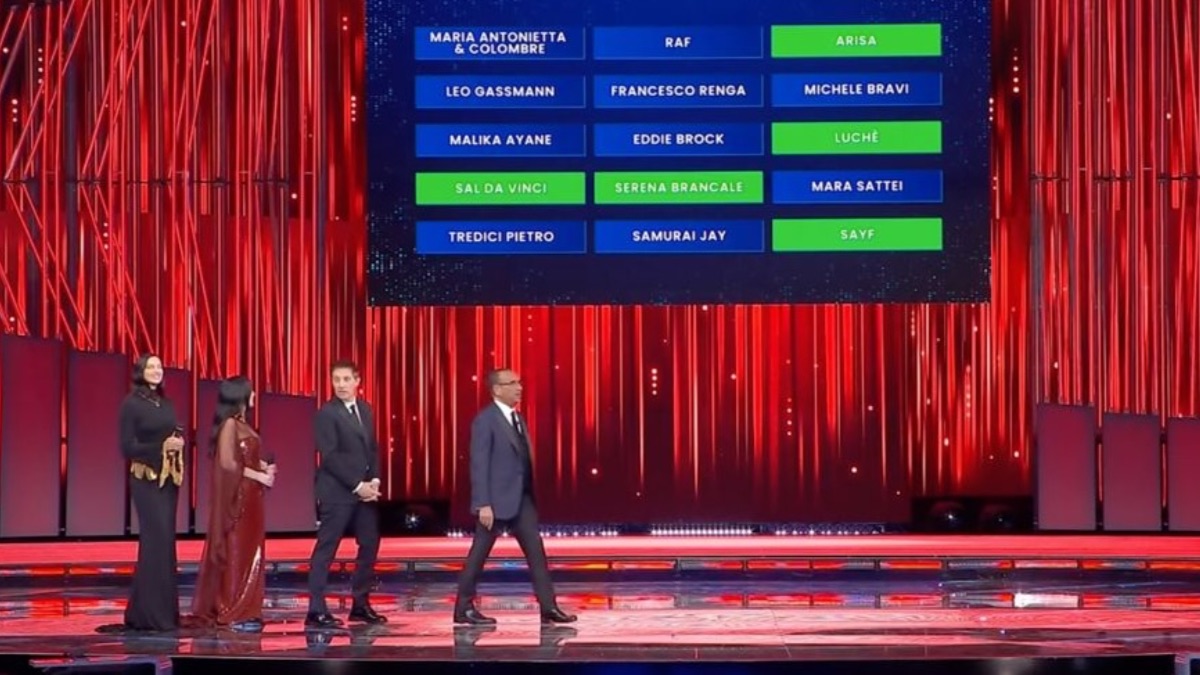 classifica Terza serata: i primi cinque cantanti