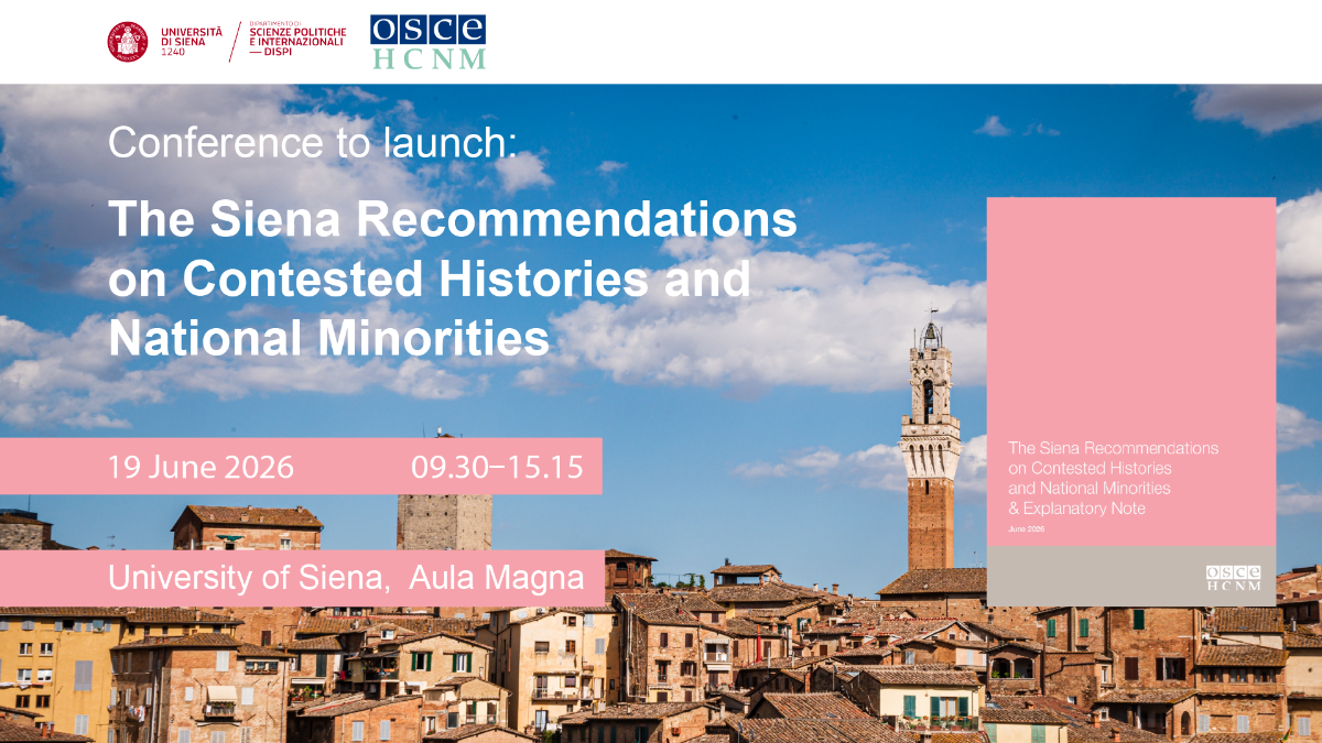 PromoPoster_Livestream&screen OCSE lancia "Siena Recommendations on Contested Histories and National Minorities"